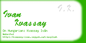 ivan kvassay business card